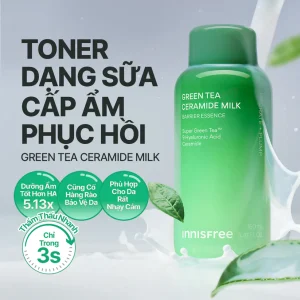 Toner dạng sữa cấp ẩm, phục hồi INNISFREE GREEN TEA CERAMIDE MILK 160mL